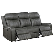 Raelynn Upholstered Track Arm Motion Sofa Grey - 603191