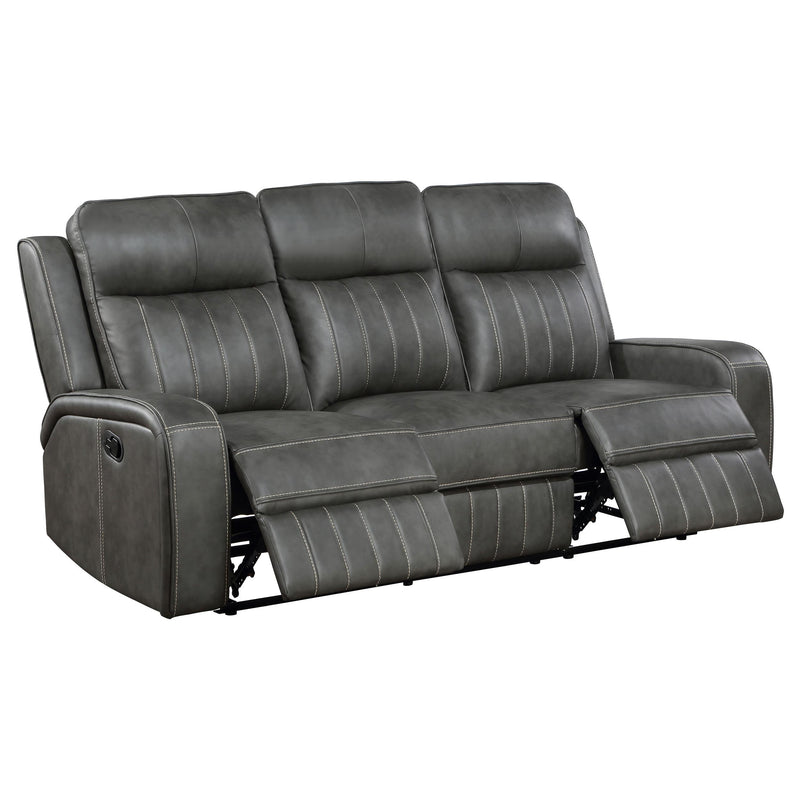 Raelynn Upholstered Track Arm Motion Sofa Grey - 603191