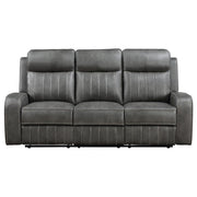 Raelynn Upholstered Track Arm Motion Sofa Grey - 603191