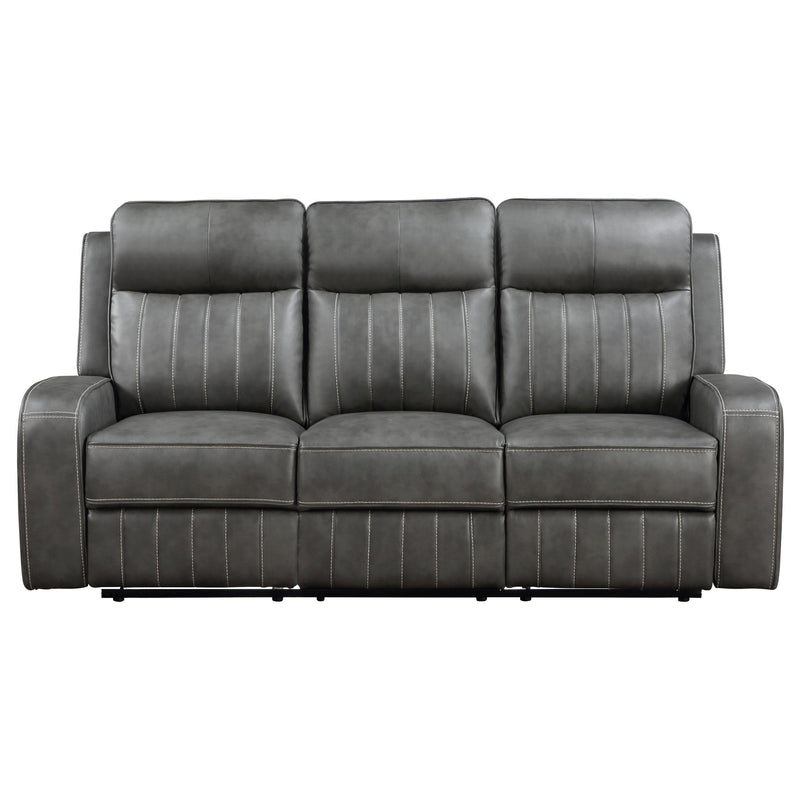 Raelynn Upholstered Track Arm Motion Sofa Grey - 603191