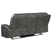 Raelynn Upholstered Track Arm Motion Sofa Grey - 603191
