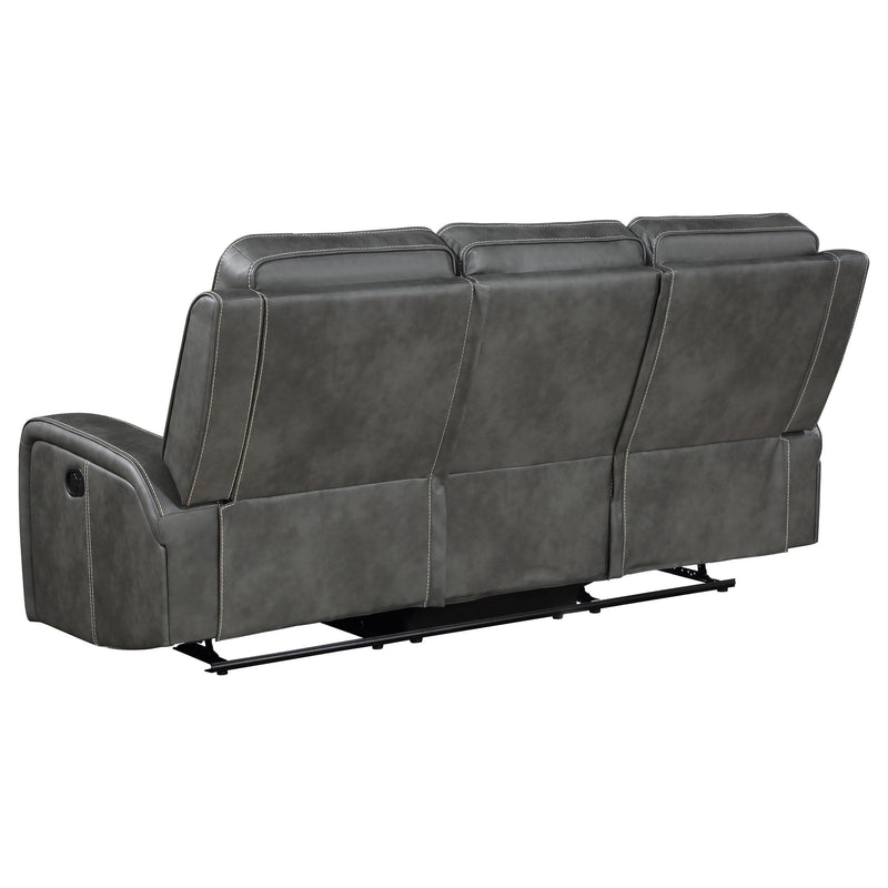 Raelynn Upholstered Track Arm Motion Sofa Grey - 603191