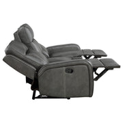 Raelynn Upholstered Track Arm Motion Sofa Grey - 603191