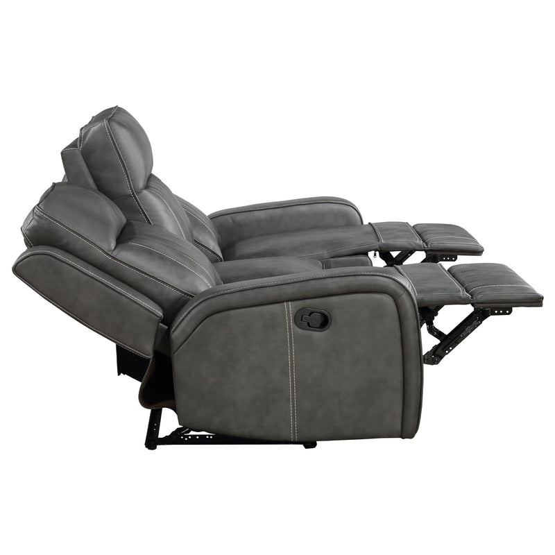 Raelynn Upholstered Track Arm Motion Sofa Grey - 603191