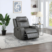 Raelynn Upholstered Track Arm Recliner Grey - 603193