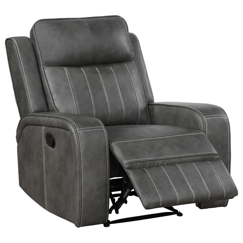Raelynn Upholstered Track Arm Recliner Grey - 603193
