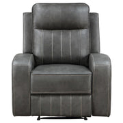 Raelynn Upholstered Track Arm Recliner Grey - 603193