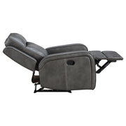 Raelynn Upholstered Track Arm Recliner Grey - 603193