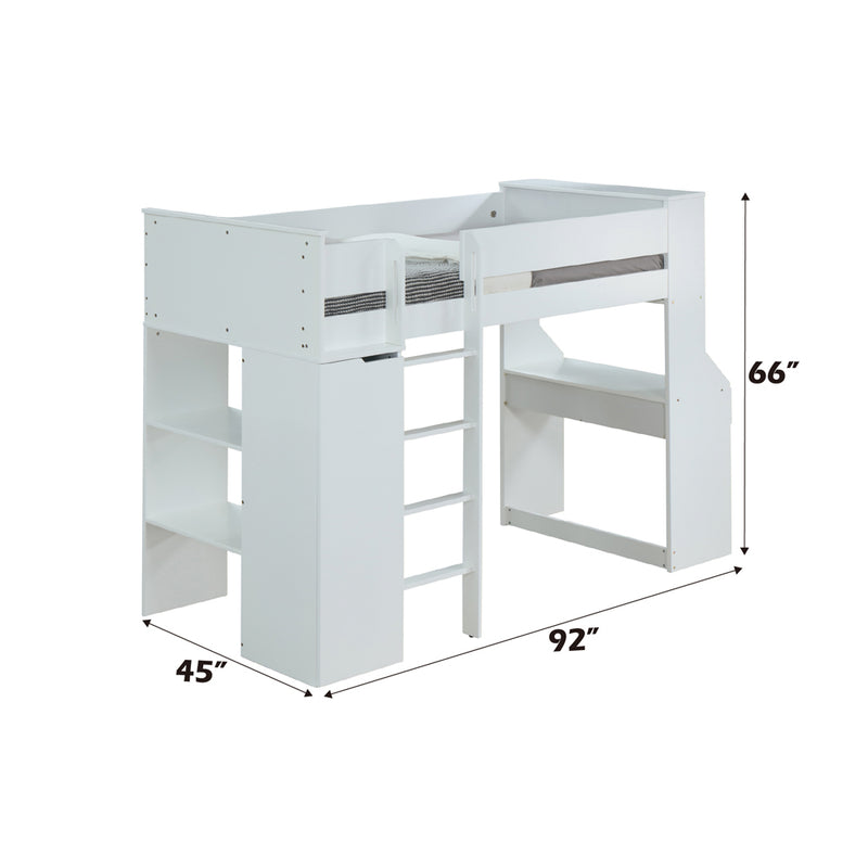 Ragna Twin Loft Bed W/Desk & Wardrobe - 38060
