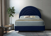 Rainbow Velvet King Bed Blue - Gate FurnitureKing Bed