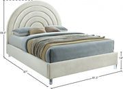 Rainbow Velvet King Bed Cream - Gate FurnitureKing Bed