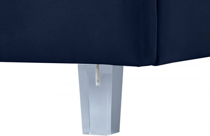 Rainbow Velvet Queen Bed Blue - Gate FurnitureQueen Bed