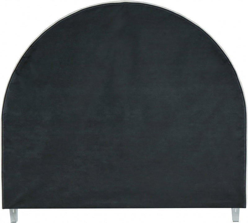 Rainbow Velvet Queen Bed Cream - Gate FurnitureQueen Bed