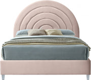 Rainbow Velvet Queen Bed Pink - Gate FurnitureQueen Bed