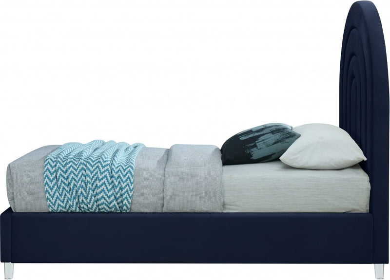 Rainbow Velvet Twin Bed Blue - Gate FurnitureTwin Bed