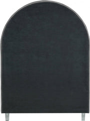 Rainbow Velvet Twin Bed Grey - Gate FurnitureTwin Bed