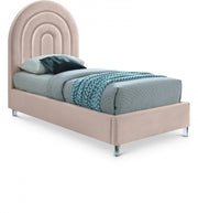 Rainbow Velvet Twin Bed Pink - Gate FurnitureTwin Bed
