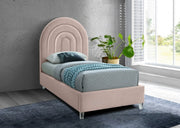 Rainbow Velvet Twin Bed Pink - Gate FurnitureTwin Bed