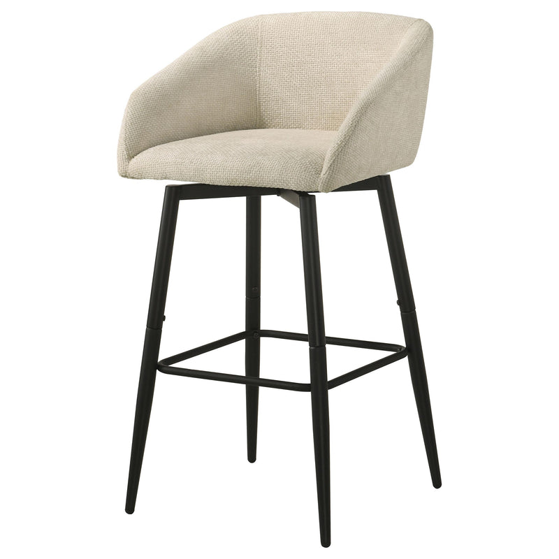 Rainer Fabric Upholstered Swivel Bar Chair Cream (Set of 2) - 182865CRM