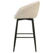 Rainer Fabric Upholstered Swivel Bar Chair Cream (Set of 2) - 182865CRM