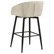 Rainer Fabric Upholstered Swivel Bar Chair Cream (Set of 2) - 182865CRM