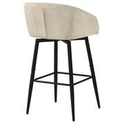 Rainer Fabric Upholstered Swivel Bar Chair Cream (Set of 2) - 182865CRM