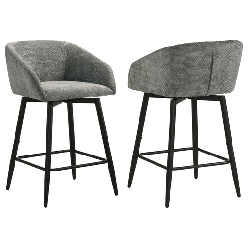 Rainer Fabric Upholstered Swivel Counter Height Chair Charcoal (Set of 2) - 190139CHR
