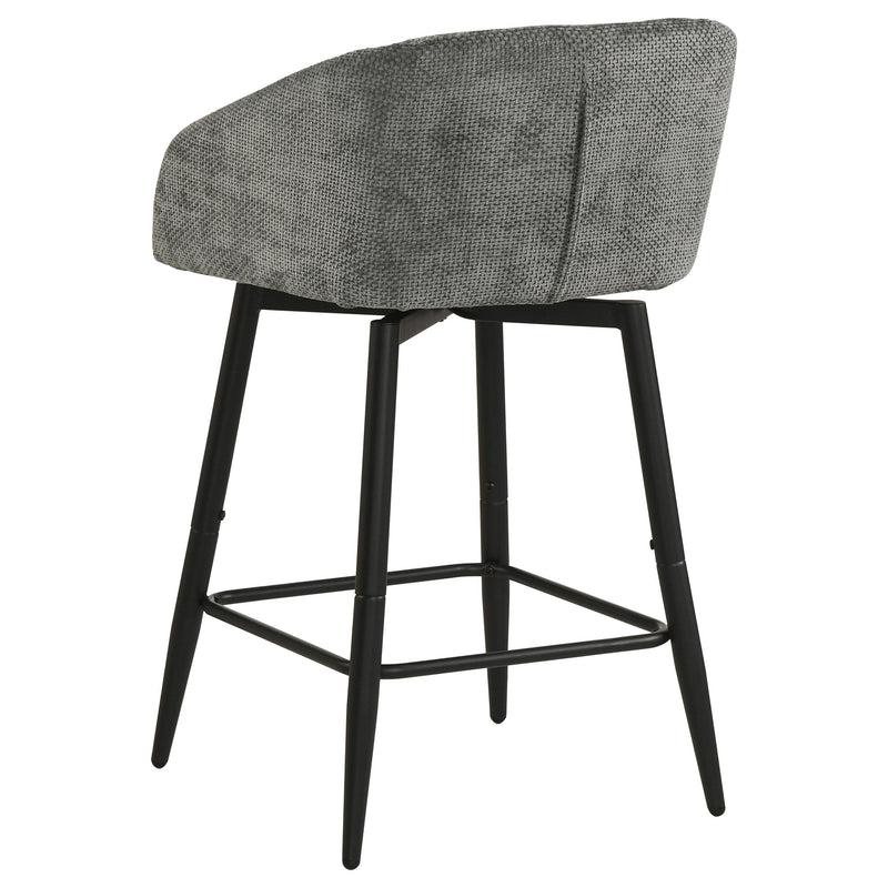 Rainer Fabric Upholstered Swivel Counter Height Chair Charcoal (Set of 2) - 190139CHR