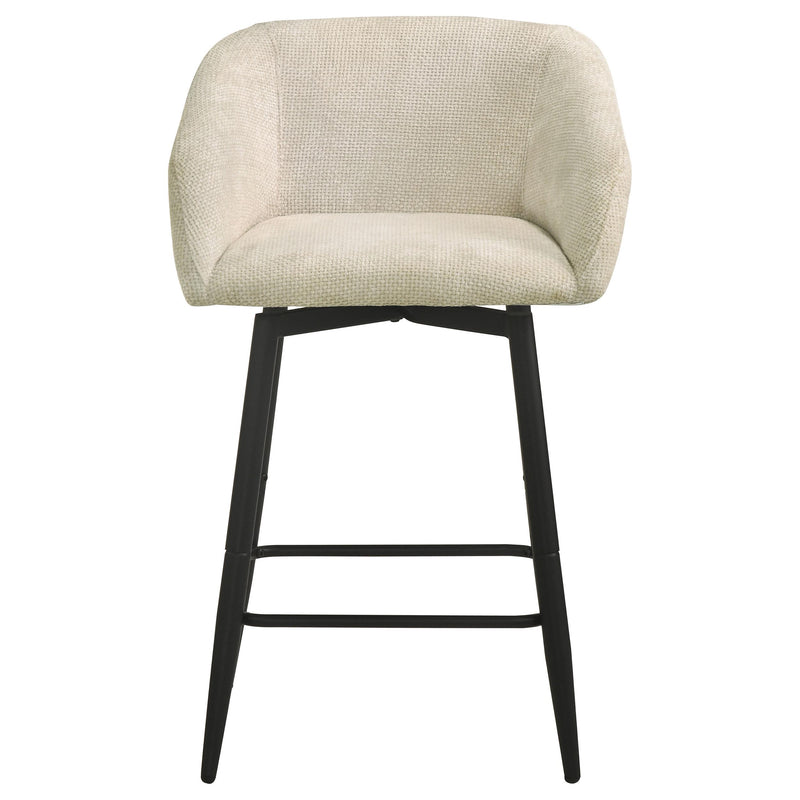 Rainer Fabric Upholstered Swivel Counter Height Chair Cream (Set of 2) - 190139CRM