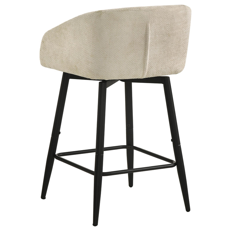 Rainer Fabric Upholstered Swivel Counter Height Chair Cream (Set of 2) - 190139CRM