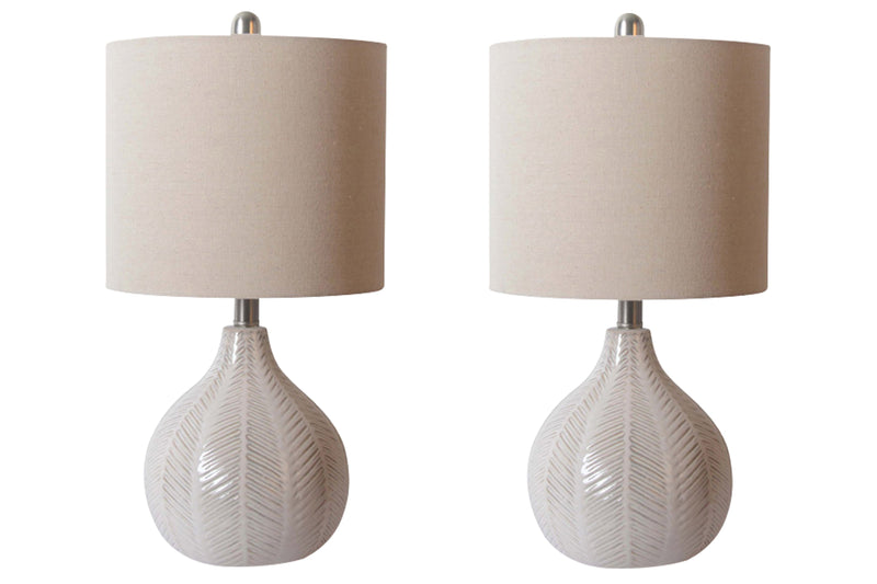 Rainermen 2-Piece Table Lamp Set in Off White - PKG010504