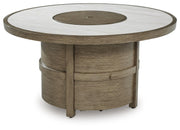 Rainier Ranch Beige Fire Pit Table - P701-776