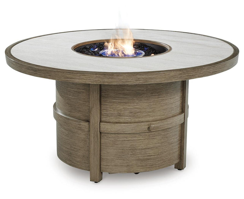 Rainier Ranch Beige Fire Pit Table - P701-776