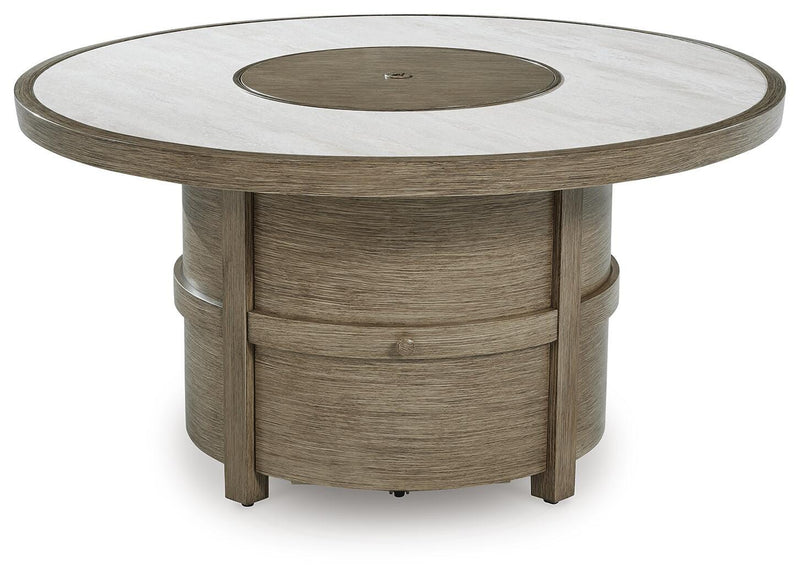 Rainier Ranch Beige Fire Pit Table - P701-776
