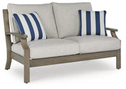 Rainier Ranch Brown/Beige Outdoor Loveseat with Cushion - P701-835