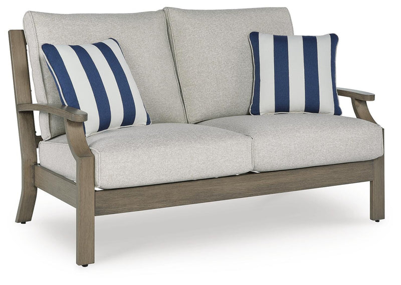 Rainier Ranch Brown/Beige Outdoor Loveseat with Cushion - P701-835
