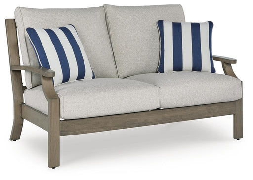 Rainier Ranch Brown/Beige Outdoor Loveseat with Cushion - P701-835