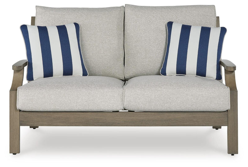 Rainier Ranch Brown/Beige Outdoor Loveseat with Cushion - P701-835