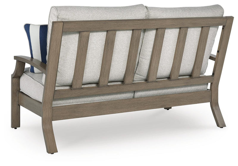 Rainier Ranch Brown/Beige Outdoor Loveseat with Cushion - P701-835