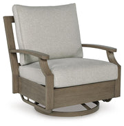 Rainier Ranch Brown/Beige Outdoor Swivel Glider Chair with Cushion - P701-821