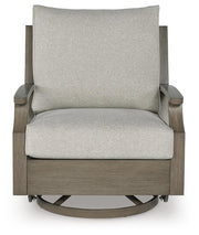 Rainier Ranch Brown/Beige Outdoor Swivel Glider Chair with Cushion - P701-821