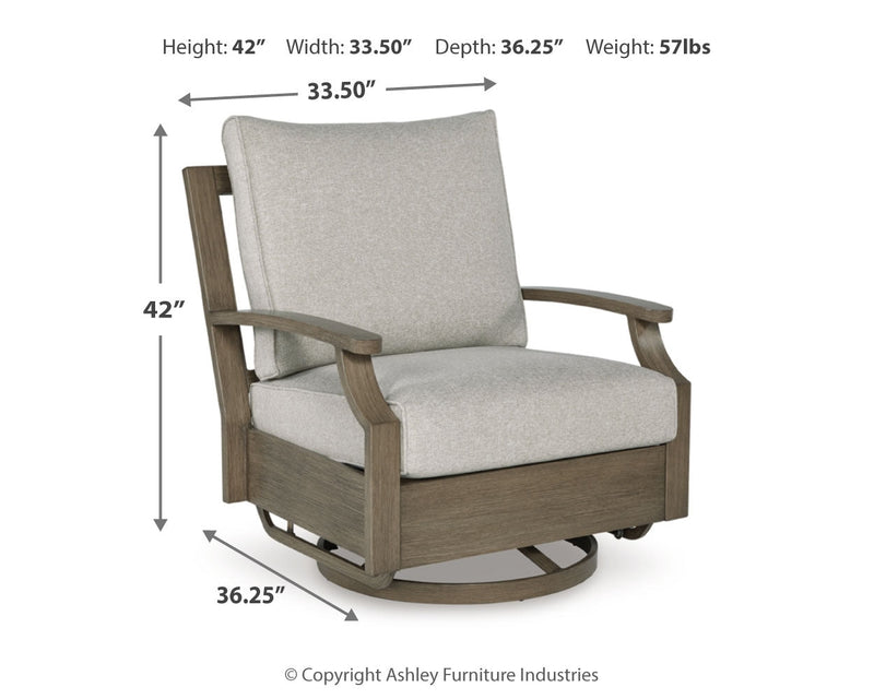 Rainier Ranch Outdoor Sofa and 2 Chairs with Coffee Table in Brown/Beige from Ashley - Luna Furniture