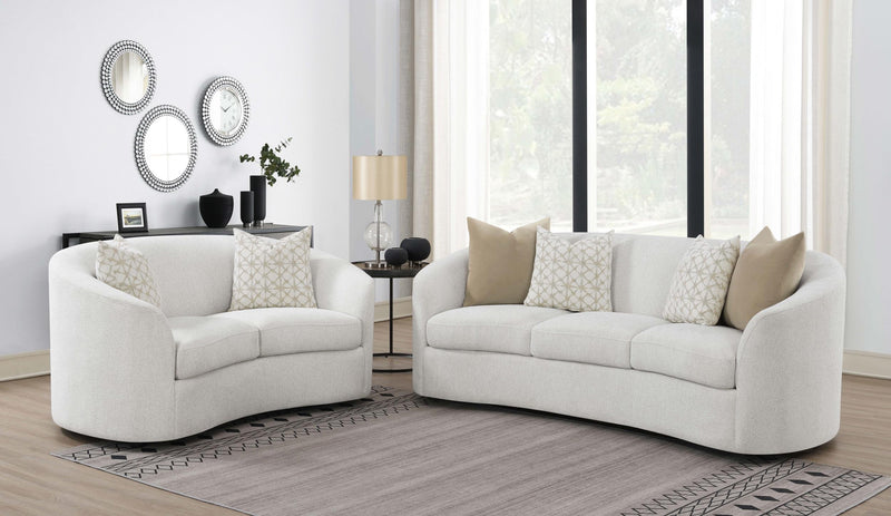 Rainn 2-piece Boucle Upholstered Sloped Arm Sofa Set Latte - 509171-S2