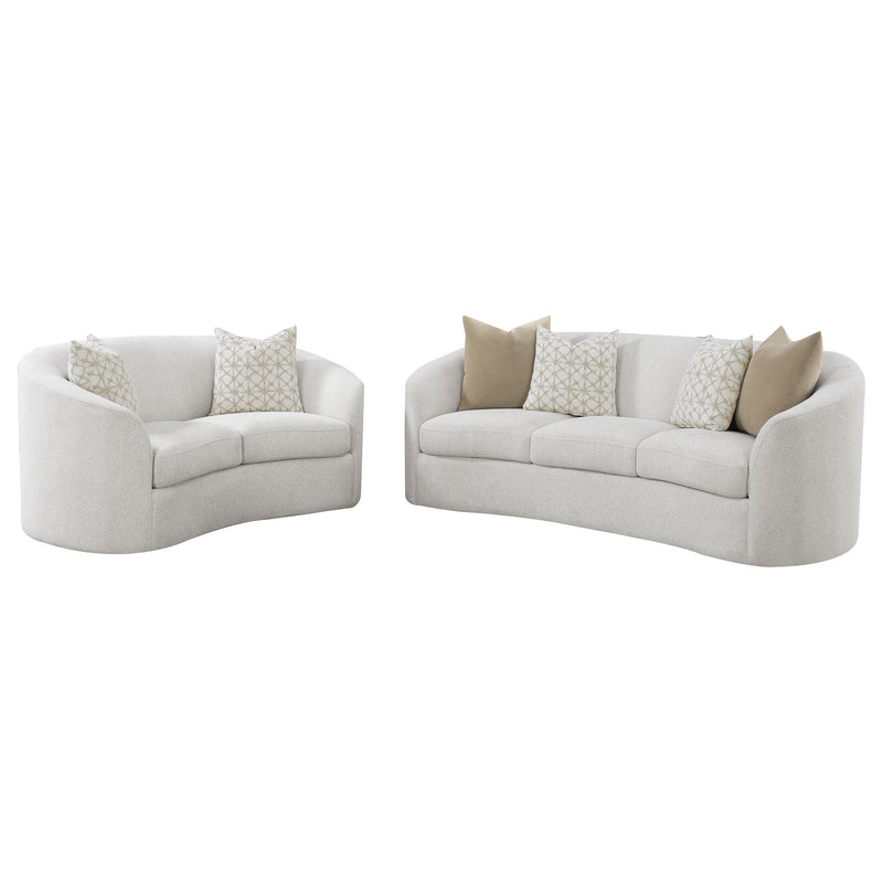 Rainn 2-piece Boucle Upholstered Sloped Arm Sofa Set Latte - 509171-S2
