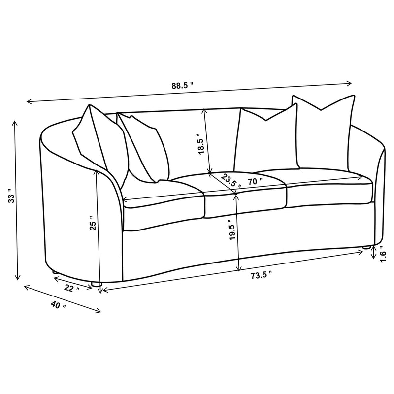 Rainn 3-piece Boucle Upholstered Sloped Arm Sofa Set Latte - 509171-S3