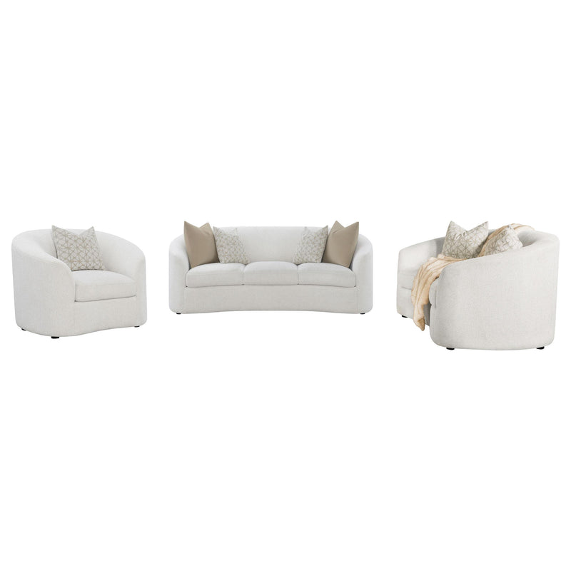 Rainn 3-piece Boucle Upholstered Sloped Arm Sofa Set Latte - 509171-S3
