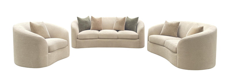 Rainn 3-piece Transitional Chenille Sofa Loveseat and Chair Set Camel - 511391-S3