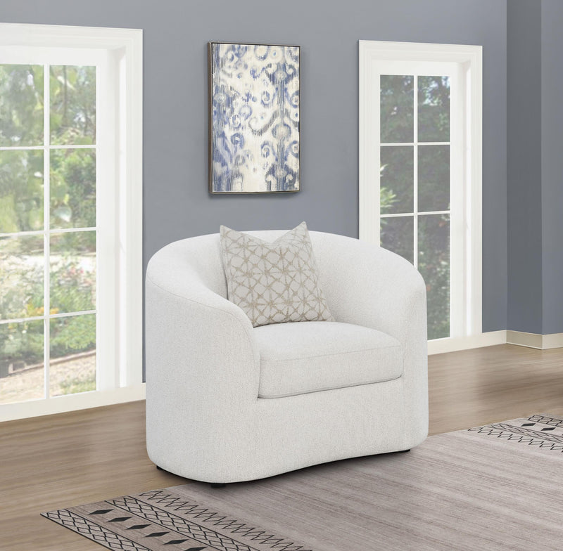 Rainn Boucle Upholstered Sloped Arm Accent Chair Latte - 509173