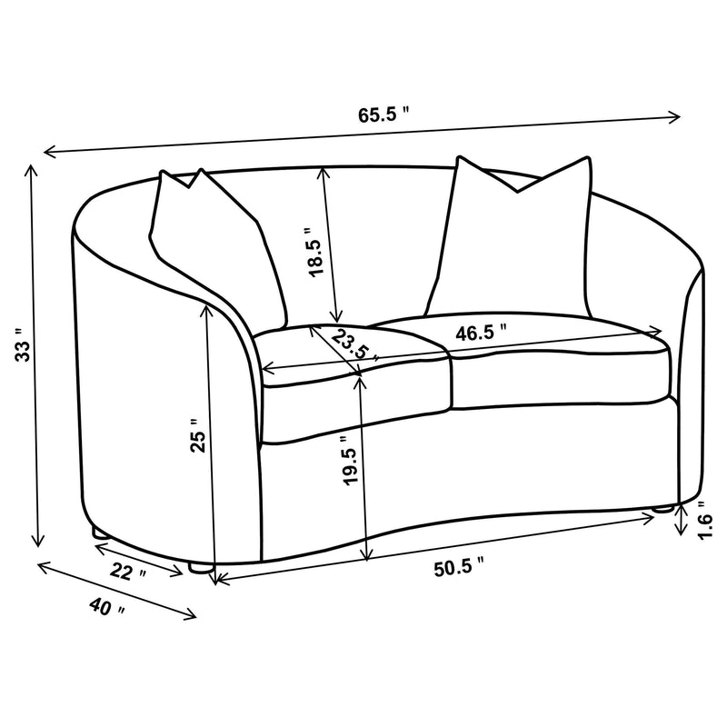 Rainn Boucle Upholstered Sloped Arm Loveseat Latte - 509172