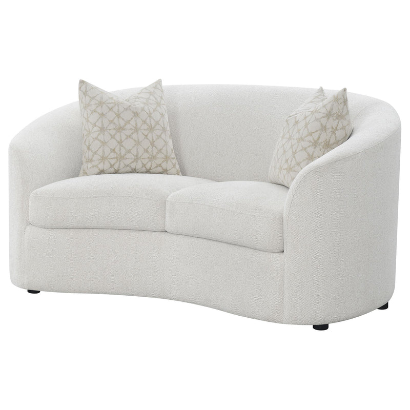 Rainn Boucle Upholstered Sloped Arm Loveseat Latte - 509172